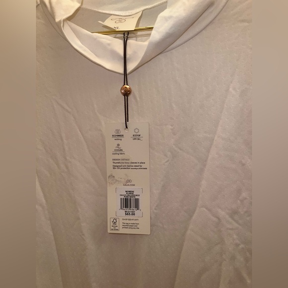 CALIA Golf Mock Neck Long Sleeve Top White XL UPF 50+ NWT - Picture 10 of 10